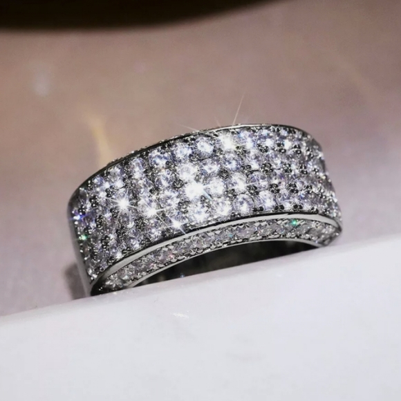 Cz embossed Ring - Picture 7 of 12